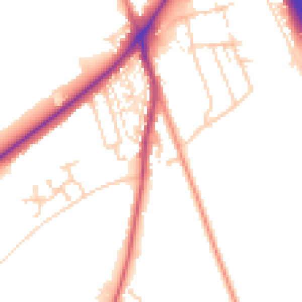 Daytime road noise heatmap for DN4 9LW