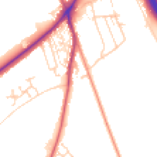 Daytime road noise heatmap for DN4 9NA