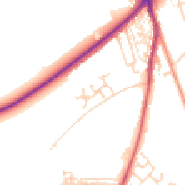 Daytime road noise heatmap for DN4 9NG