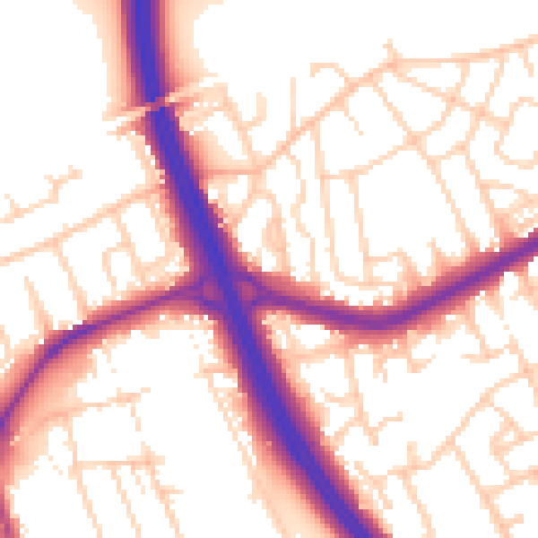 Daytime road noise heatmap for DN4 9NH