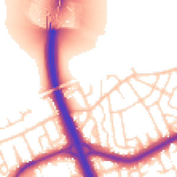 Daytime road noise heatmap for DN4 9NU