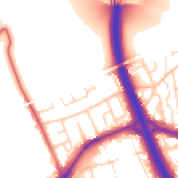 Daytime road noise heatmap for DN4 9PF
