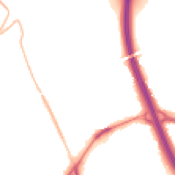 Night-time road noise heatmap for DN4 9PG