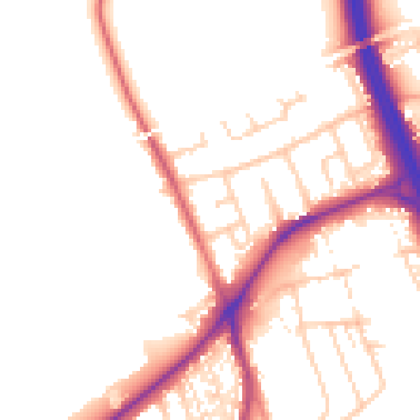 Daytime road noise heatmap for DN4 9PX