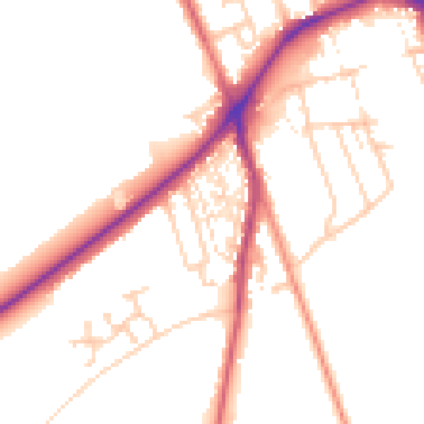 Daytime road noise heatmap for DN4 9QP