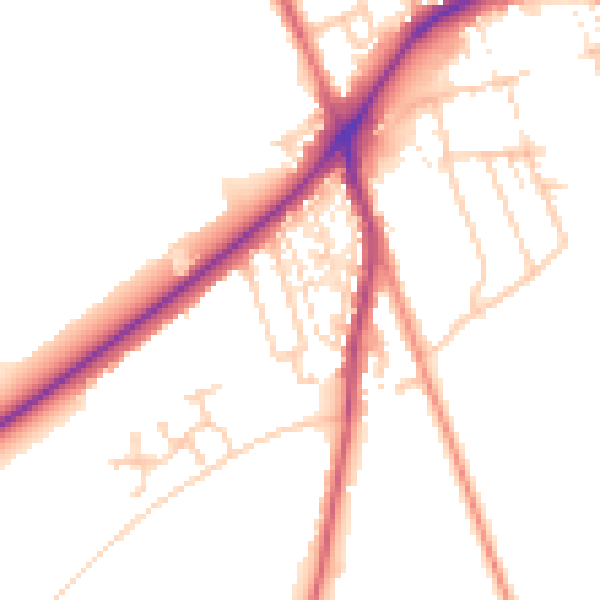 Daytime road noise heatmap for DN4 9QS