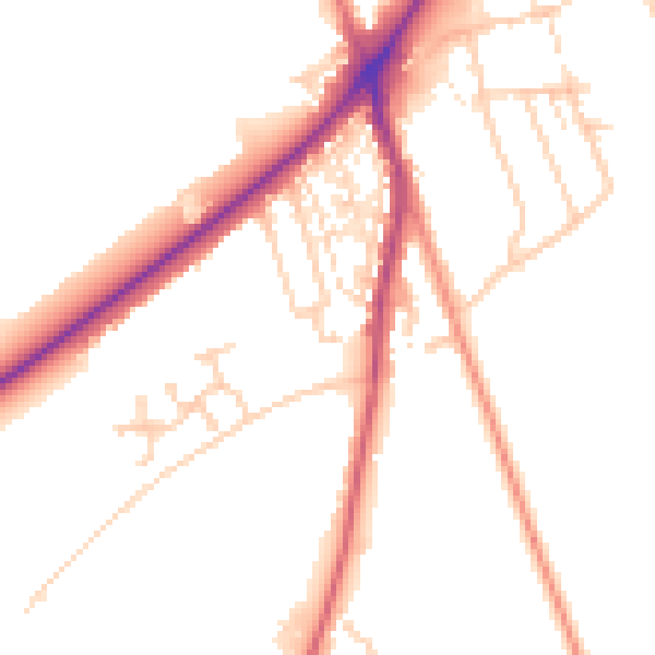 Daytime road noise heatmap for DN4 9QT