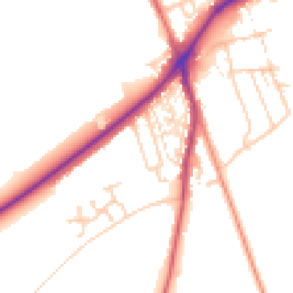 Daytime road noise heatmap for DN4 9QU