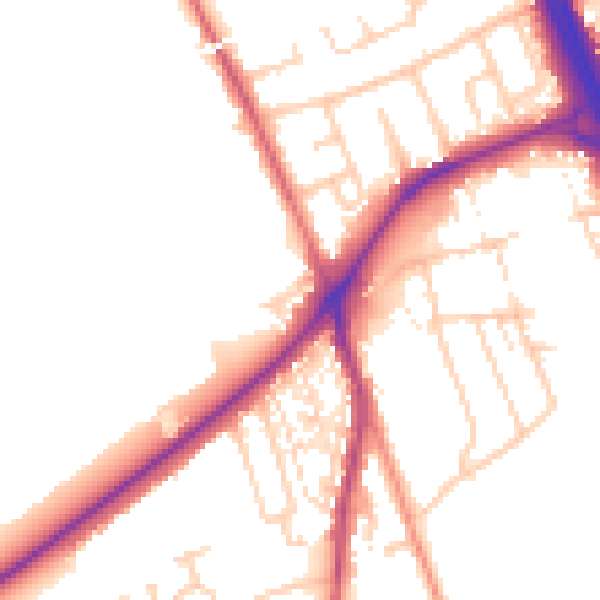 Daytime road noise heatmap for DN4 9RE