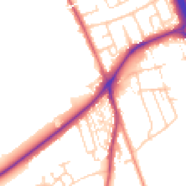 Daytime road noise heatmap for DN4 9RF