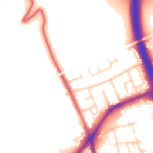 Daytime road noise heatmap for DN4 9RP