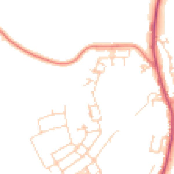 Daytime road noise heatmap for DN6 0DB