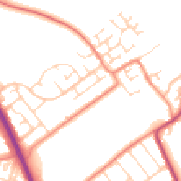 Daytime road noise heatmap for DN6 7DB