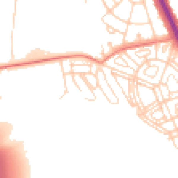 Daytime road noise heatmap for DN6 7FP