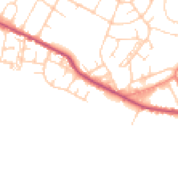 Daytime road noise heatmap for DN6 8HG