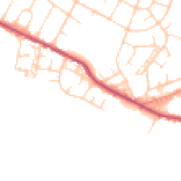 Daytime road noise heatmap for DN6 8HH