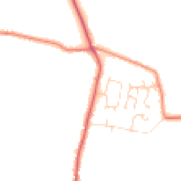 Daytime road noise heatmap for DN9 1LR