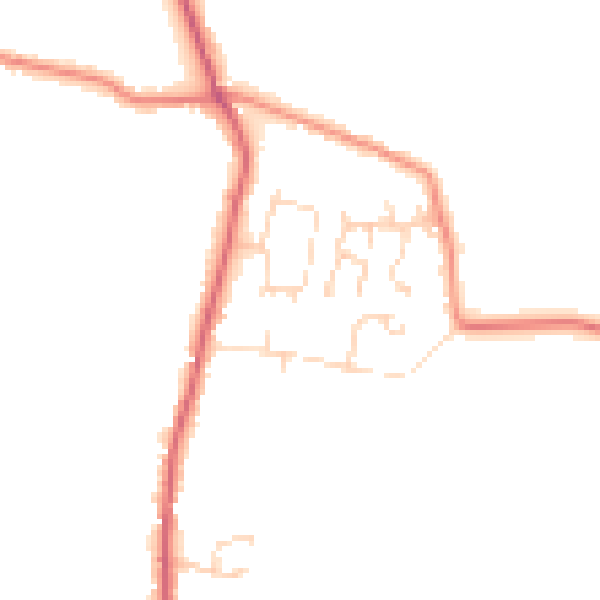 Daytime road noise heatmap for DN9 1RZ