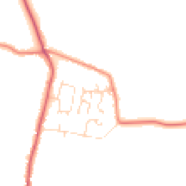 Daytime road noise heatmap for DN9 1TA