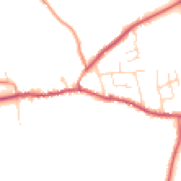 Daytime road noise heatmap for DN9 2HX