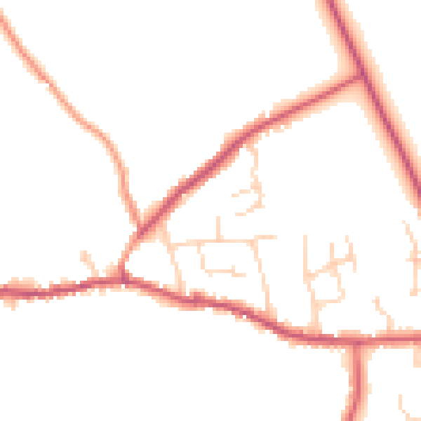 Daytime road noise heatmap for DN9 2JY