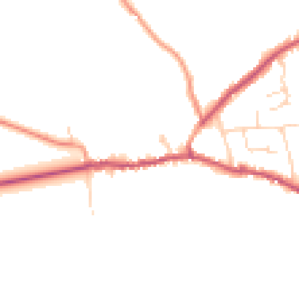 Daytime road noise heatmap for DN9 2NZ