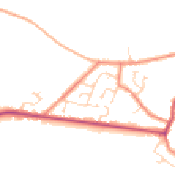 Daytime road noise heatmap for DN9 2RB