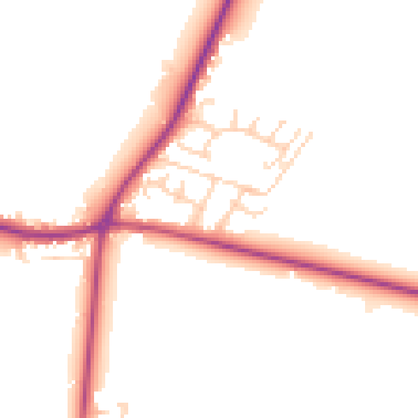 Daytime road noise heatmap for DN9 3AW