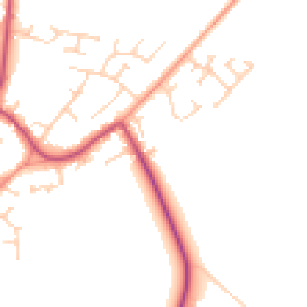 Daytime road noise heatmap for DN9 3GS