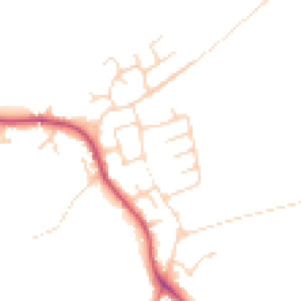 Daytime road noise heatmap for DN9 3HY