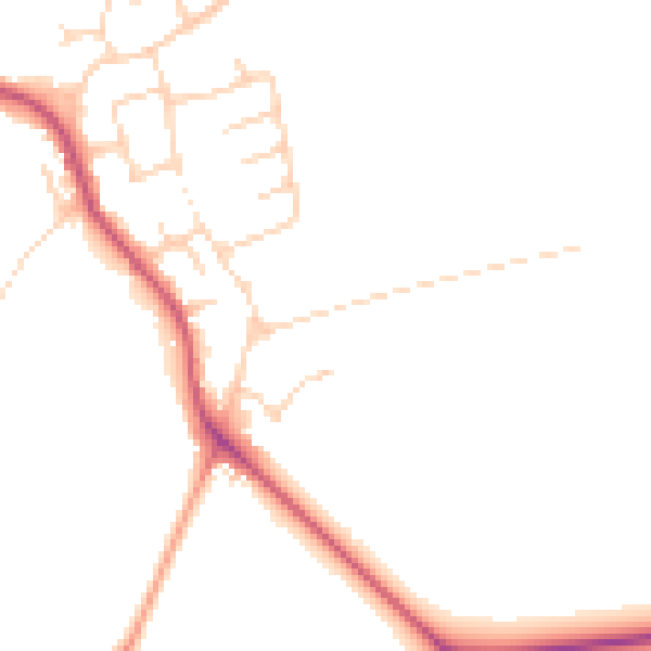Daytime road noise heatmap for DN9 3JW