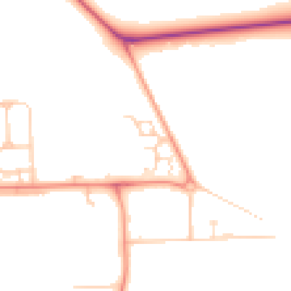 Daytime road noise heatmap for DN9 3PP