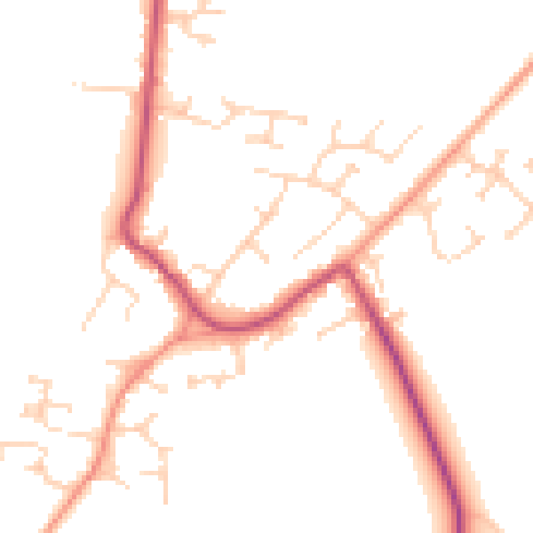 Daytime road noise heatmap for DN9 3RE