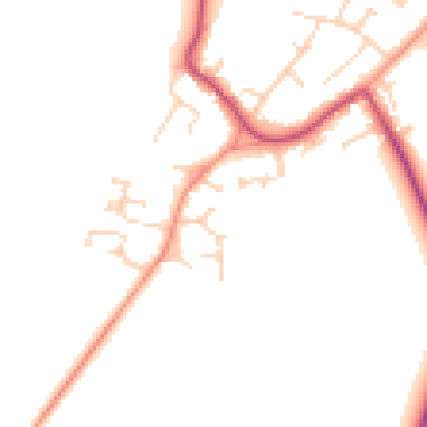 Daytime road noise heatmap for DN9 3TA