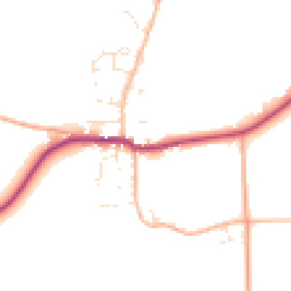 Daytime road noise heatmap for DT11 0JD