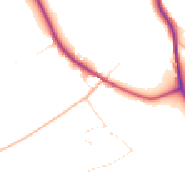 Daytime road noise heatmap for DT11 0QA