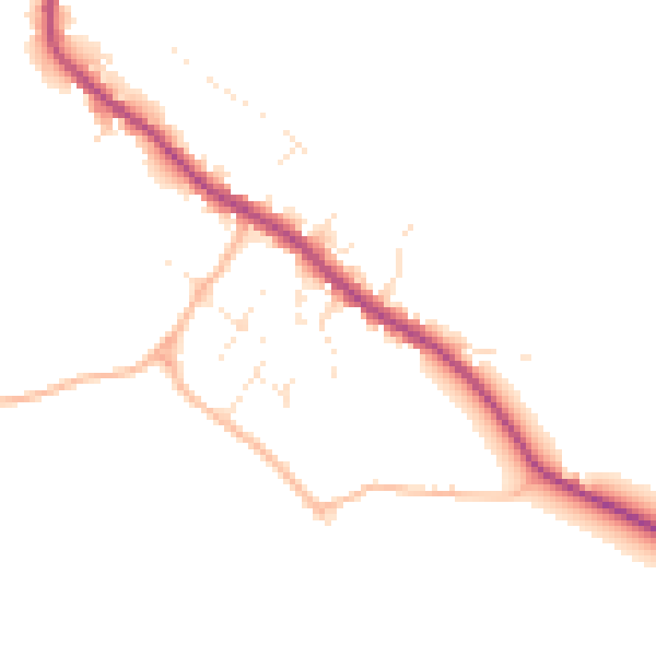 Daytime road noise heatmap for DT11 0TW
