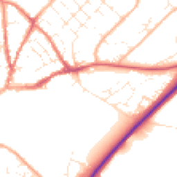 Daytime road noise heatmap for DT11 7EN