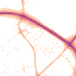 Daytime road noise heatmap for DT11 7FJ