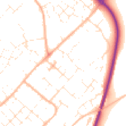 Daytime road noise heatmap for DT11 7ND