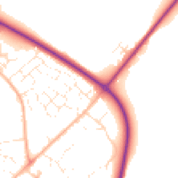 Daytime road noise heatmap for DT11 7XW