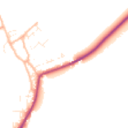 Daytime road noise heatmap for DT11 8UN