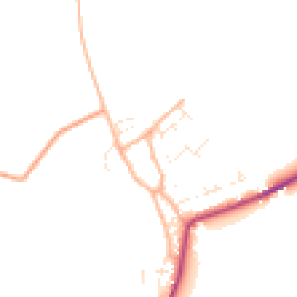 Daytime road noise heatmap for DT11 8UP