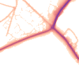 Daytime road noise heatmap for DT11 9FQ