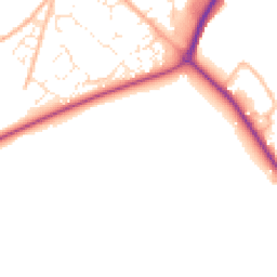 Daytime road noise heatmap for DT11 9FW