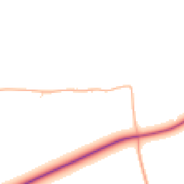 Daytime road noise heatmap for DT11 9HB