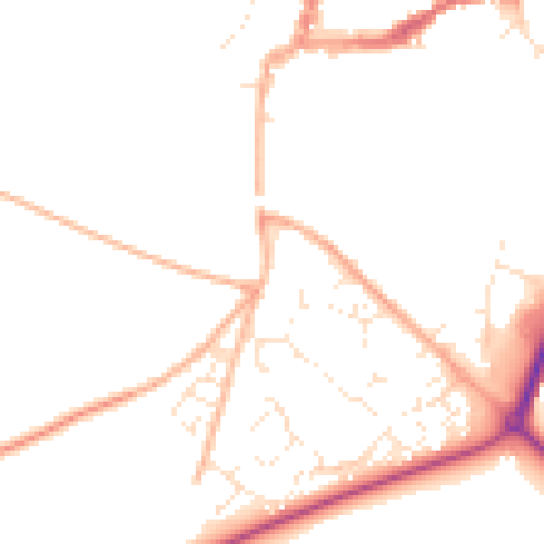 Daytime road noise heatmap for DT11 9LJ