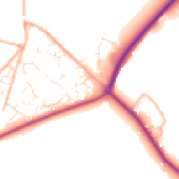 Daytime road noise heatmap for DT11 9PX