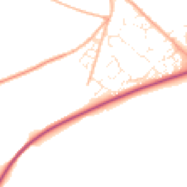 Daytime road noise heatmap for DT11 9QP