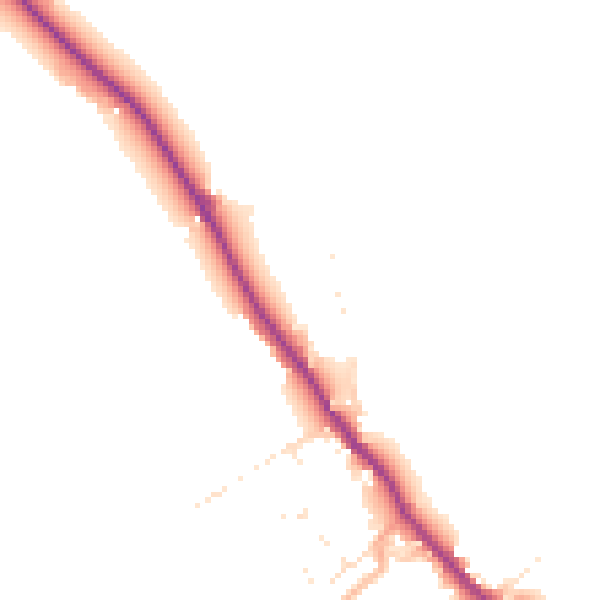 Daytime road noise heatmap for DT11 9QR
